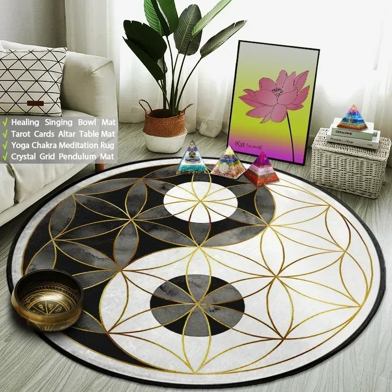 Yin Yang Taiji Round Rug Flowe - Maranta Prayer Plant 评论和价格